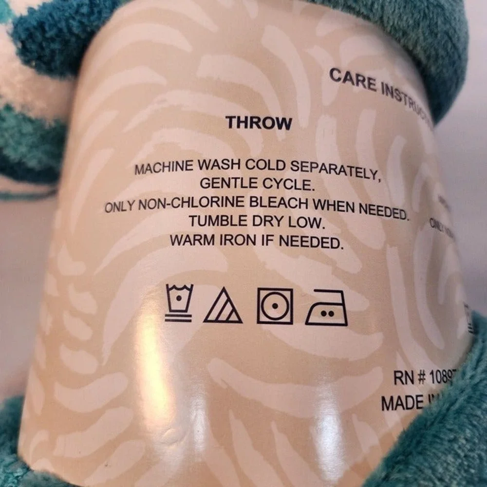 Warm + Cozy Teal Throw Blanket & Striped Socks 2-Piece Gift Set